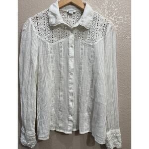 Sundance White Lace Blouse